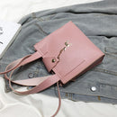 Deer Women Leather Messenger Handbags Casual Pure Mini Shoulder Bags (Pink)
