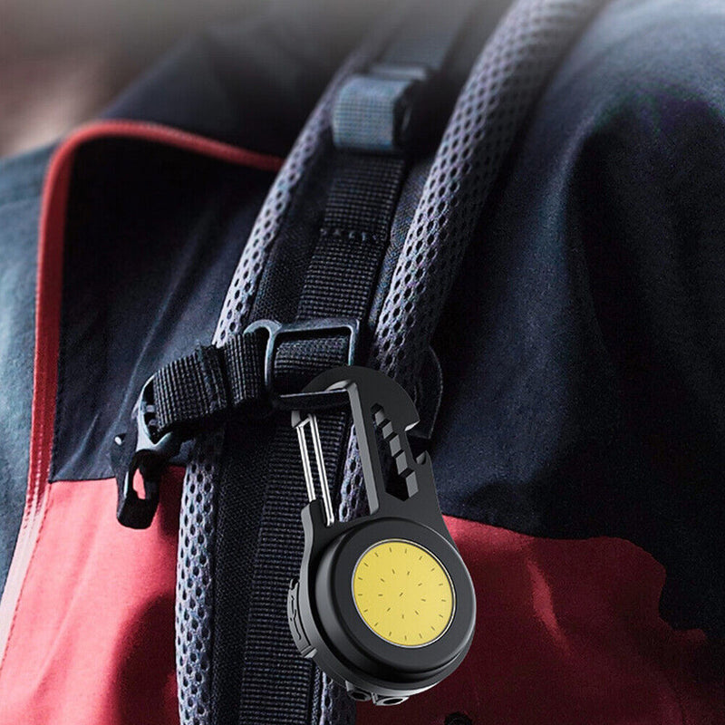 Multifunction Mini COB Keychain Work Lamps USB Rechargeable Camping Flashlight