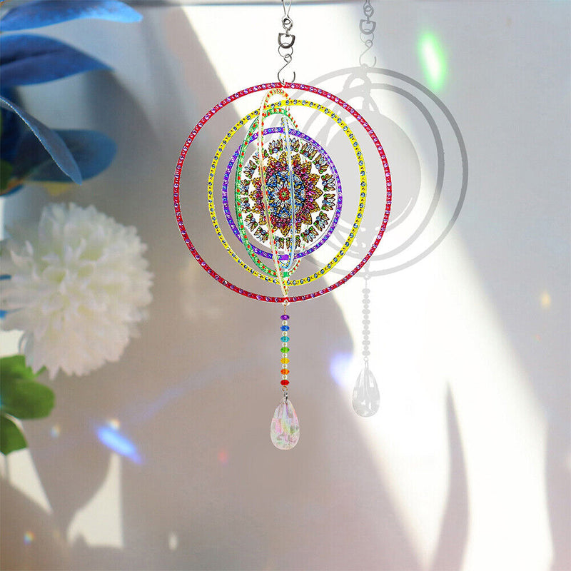DIY Diamond Painting Double-sided Hanging Rotatable Wind Chime (GSP202) Newly