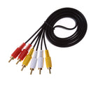 3 RCA Composite Male to Male Audio Video AV Cable for DVD TV
