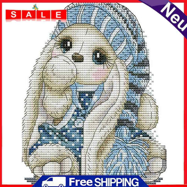 11CT Partial Cross Stitch Mini Rabbit Counted DIY Embroidery Kits Handmade Craft