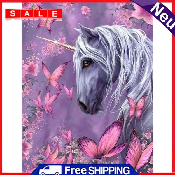 5D Diamond Painting Butterfly Horse Full Round Drill DIY Crafts Mosaic Pictures