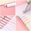Flower-shaped Integrated Curve Highlighter Pen Multiple Shapes Markers Pen