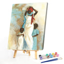 Black Mother and Son Oil Paint By Numbers Kit DIY Home Decoration Gift Wall A