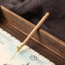 Embroidery Wooden Handle Crochet Hook 3 Needles Sewing Craft (Light Brown) Newly