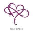 Metal Infinity Heart Art Love Wall Sign Decor for Living Room (Purple) Newly