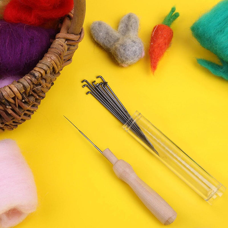 Felting Needles Set with Handle Wool Felt Tool Felting Beginner Kit Mixed DIY~