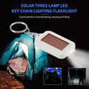 Mini Portable Solar 3 LED Light Keychain Camping Torch Flashlight (White)
