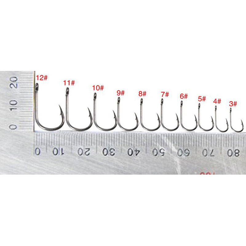 Mixed Sizes Fishing Hooks Set High Carbon Steel Sharp Barbed Hook (600pcs) Newly