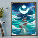 5D Rhinestone Picture Road to Moon Full Round Drill Diamond Painting Kit Mosaic
