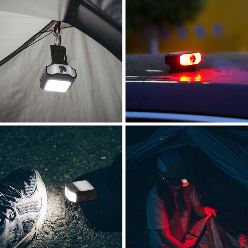 Sensor Cap Hat Clip on Light Headlight 6 Modes COB LED USB Charging Head Lamp