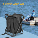 Outdoor Folding Camping Fishing Chair Stool Backpack Hiking Seat Bag (Black)
