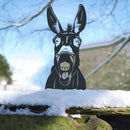 Animal Fence Metal Peeping Silhouette Donkey Cow Standing Art Statues (A) Newly