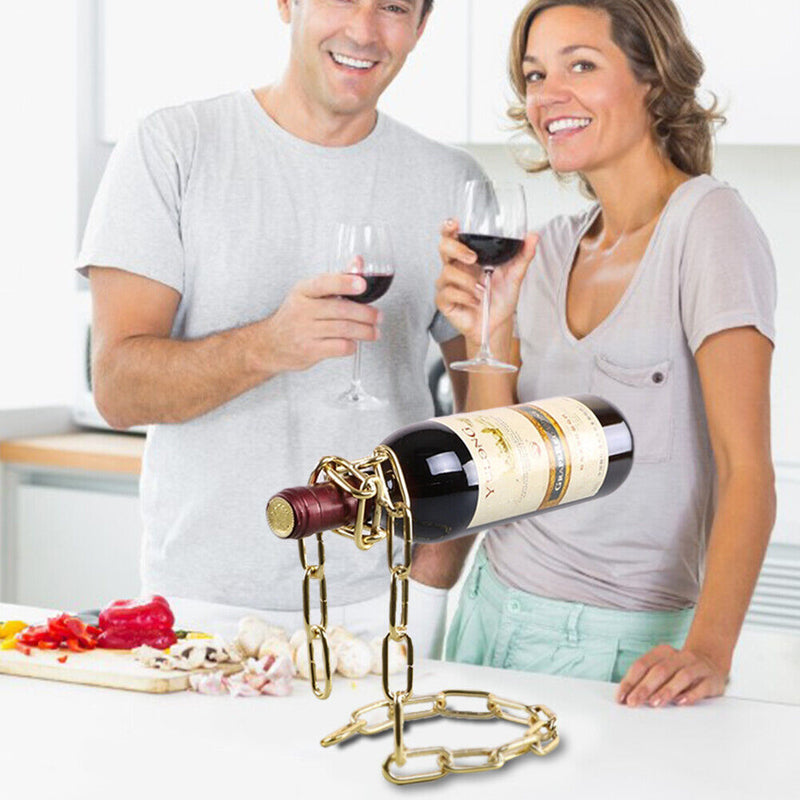 Wine Display Stand Chain Cabinet Restaurant Suspension Retro Magical Wine Rac