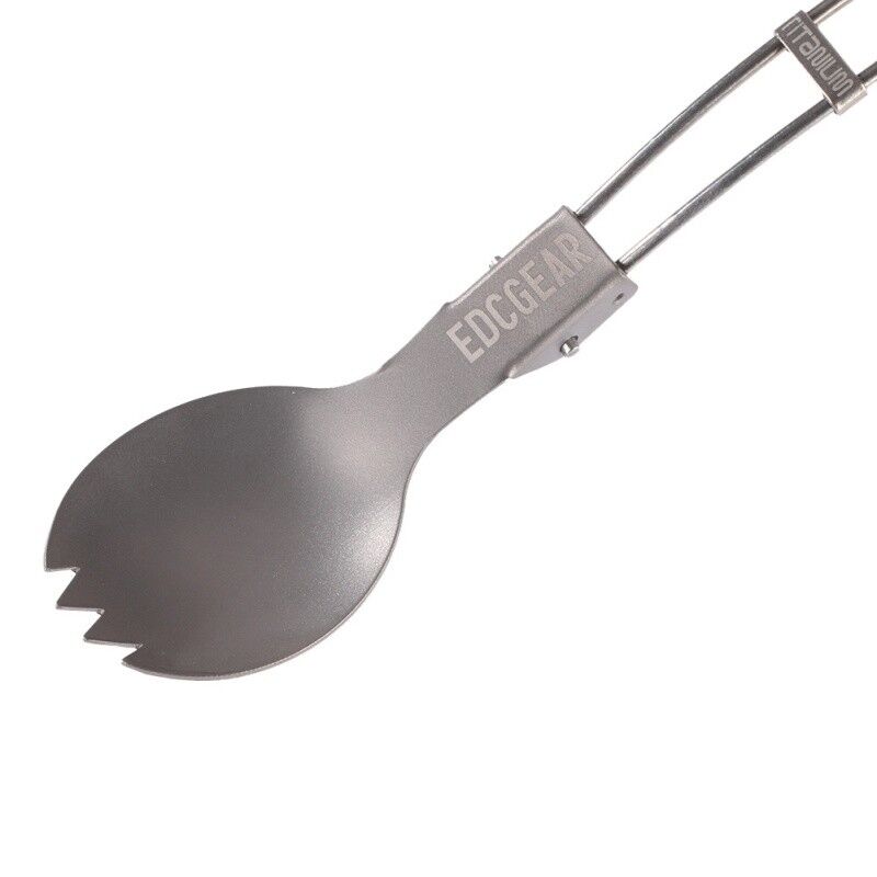 Ultralight Outdoor Folding Titanium Spork: Camping Spoon Fork Hiking Picnic