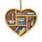 Book Lovers Heart-Shaped Bookshelf Pendant Ornament Christmas Tree Decor x 1 Pc#