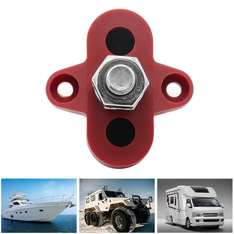 Bus Bar Power Terminal Block Heavy Duty M8 Power Distribution Stud (Red) Newly