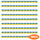Ukraine Flag 100 Pack Handheld Mini Ukrainian Flag with Flagpole (14x21cm) Newly