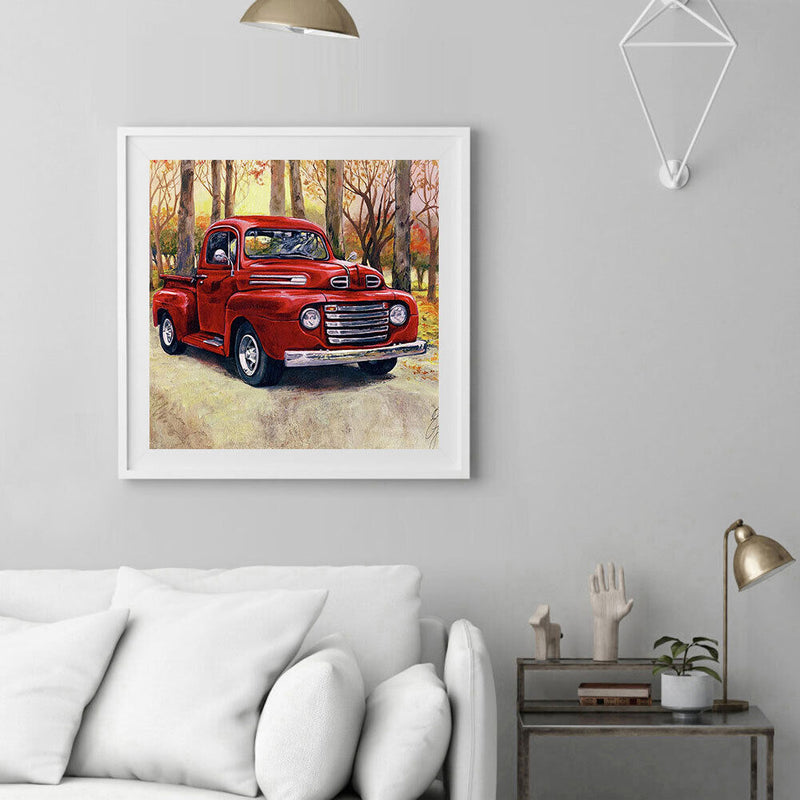 DIY Diamond Painting Kits Full Round Drill Red Car by Woods Home Decoration Gift