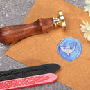 25mm Round Brass Fire Lacquer Copper Animal Pattern Wax Stamp Seal with Handle