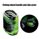 2x Rubber Fishing Reel Grip Non-Slip Protective Wheel Handle Cover (Green)