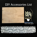 10/20 Pages Wedding Guestbook Signs Wood Guest Book Mrs Mr Photo Frame Decor