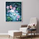 Hand Painted Lotus Girl Oil Paint By Numbers Kit DIY Acrylic Painting Decor