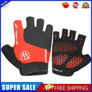 WHEEL UP Cycling Half Finger Gloves Sun Protection Sport Gloves (Red XL)