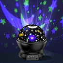 LED Starry Sky Night Light Rotating Projector Star Moon Table Lamp (Black) Newly