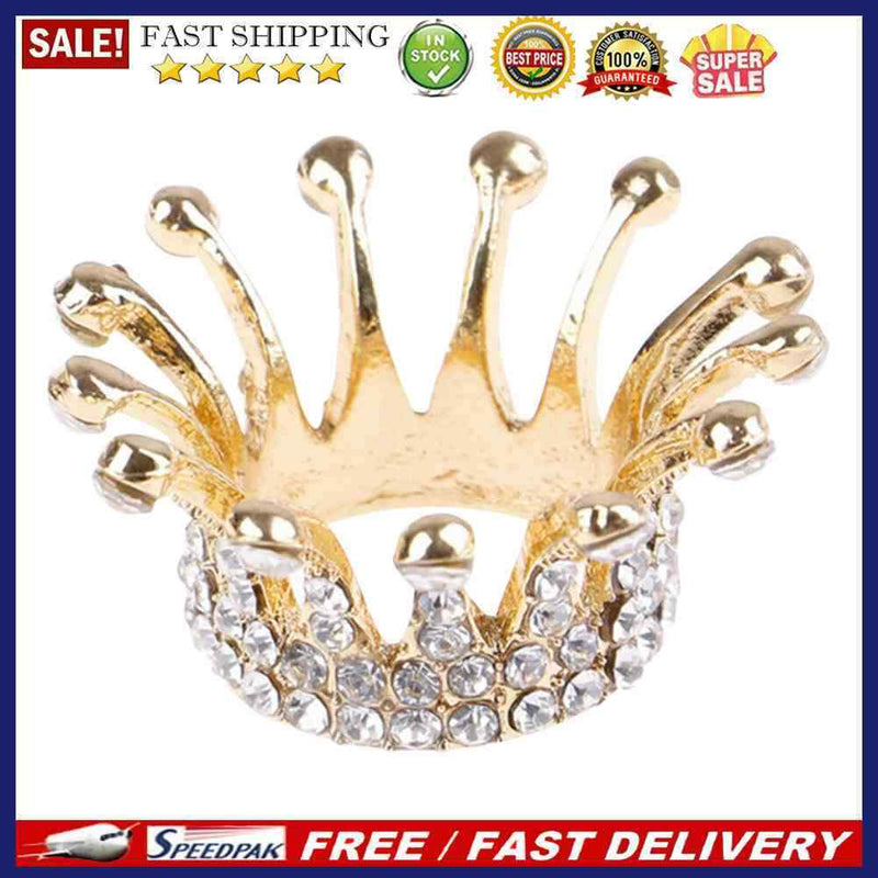 Rhinestones Crown Nail Art Brush Holder Manicure Painting Pens Displayer Stan