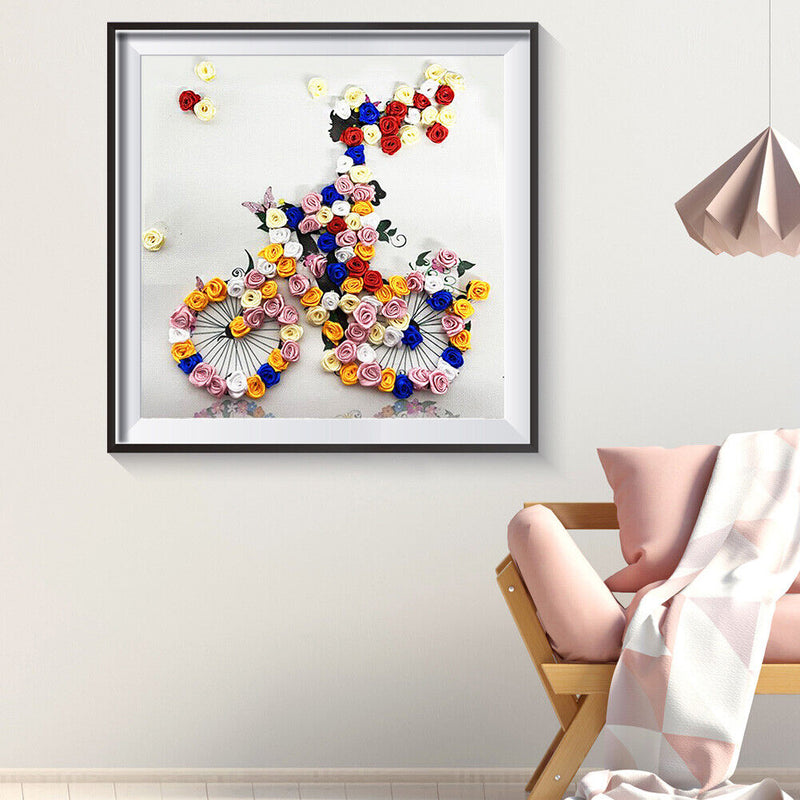Cycling Flower Girl Partial Special Shape Crystall Drill Diamond Painting