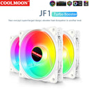 COOLMOON Case Fan Aura Sync Cooler Radiator 4Pin PWM Silent Computer Accessories