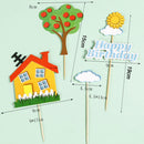 Party Decor Tree House Funny Sun Animal Happy Birthday Cake Topper Jungle Theme