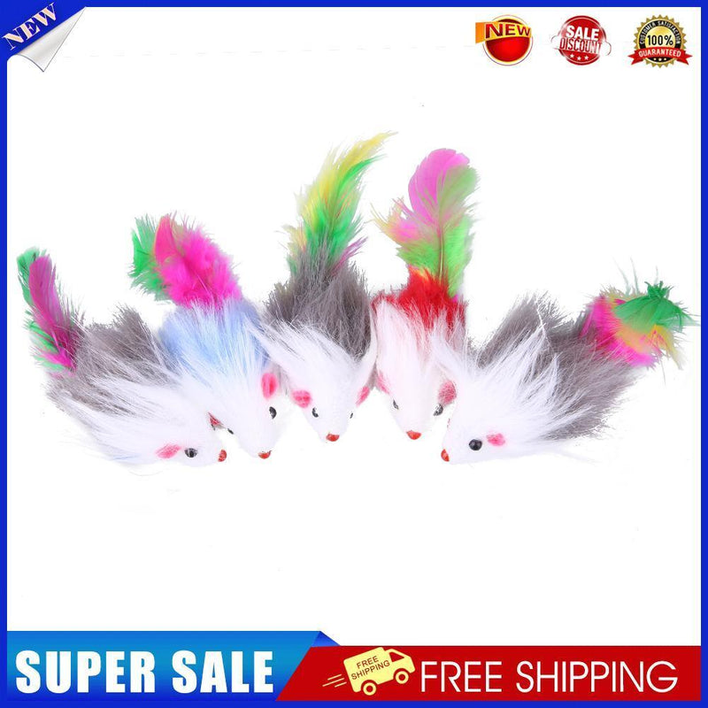 5pcs Soft Cat Toys Mouse Fleece False Funny Cat Kitten Playing Toys