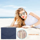 Jewelry Storage Bag Foldable Jewelry Case Durable Polyester Bag (Dark Blue)
