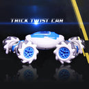 4WD Watch Gesture Sensor 2.4GHz RC Stunt Car Toys with 2 Battery (Blue) Newly