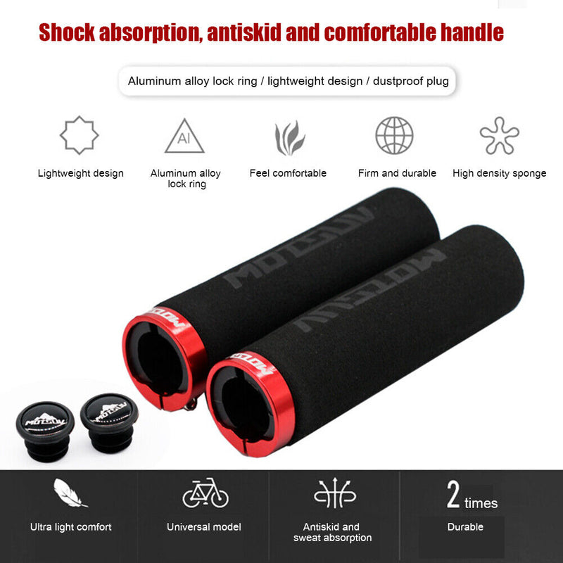 MOTSUV Bicycle Locking Soft Sponge Handle Grip Lock Bar End Cap Bike Accessories