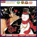 5D DIY Diamond Painting Snowman Deer Full Round Drill Mosaic Art Home Decor