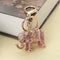 Women's Elephant, Inserted Colors, Cast Rose Keychain