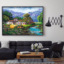 5D Diamond Painting DIY House by the river Full Round Drill Rhinestone