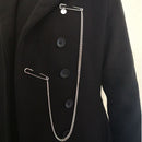 Hop Suit Accessory Minimalist Cross Pendant Big Pins Punk Brooches Long Chain