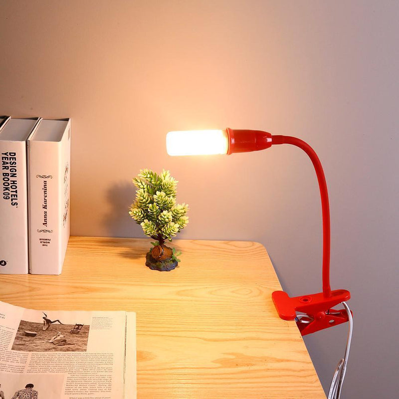 Universal AC 110-220V Bulb Clip Holder E26/E27 Socket LED Lamp Base (Red)