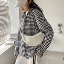 Women Casual Solid Color Canvas Crossbody Bag Fashion Small Chest Shoulder Bags