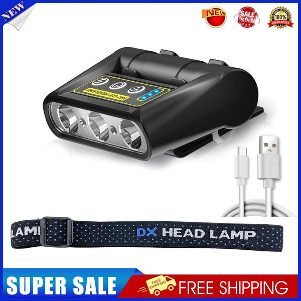 Hat Clip Induction Sensor Headlight USB Outdoor Head-mounted Camping Torch