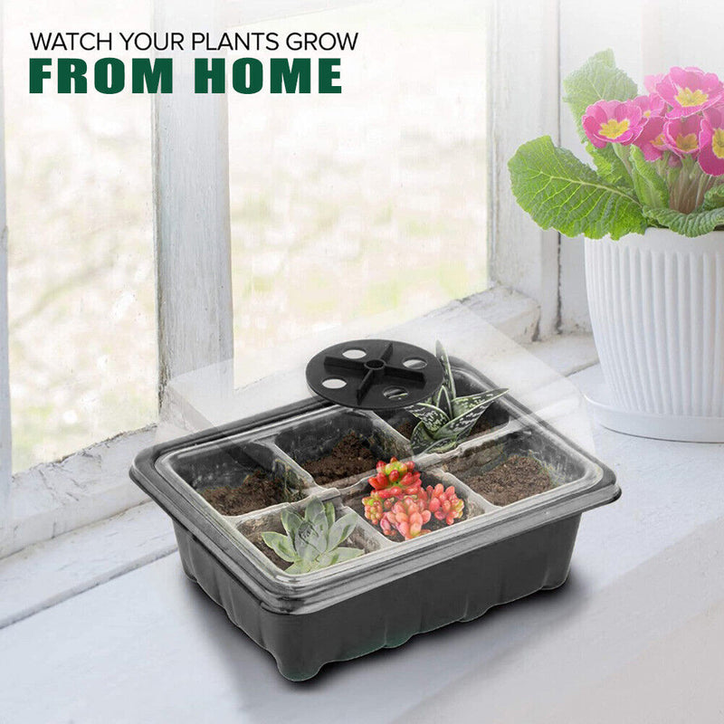 12 Cell Planting Seedlings Starter Trays for Indoor Outdoor Plants Garden Tools
