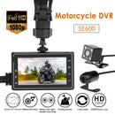 SE600 Motorcycle DVR Front+Rear View Dual Cameras Waterproof Dash Cam Recorder