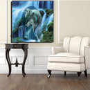 Waterfall Wolf 5D Diamond DIY Painting Kit Home Decor Craft 35 X 35cm
