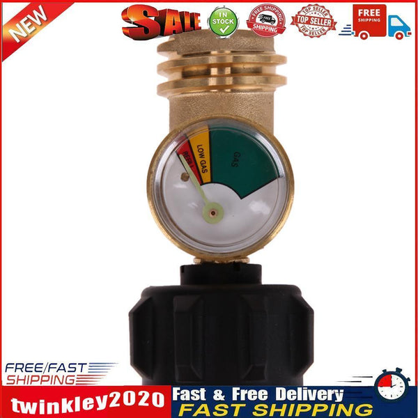 Propane Tank Gauge Gas Grill BBQ Pressure Meter Indicator Fuel Brass Newly