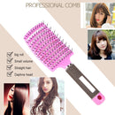 Portable Curved Ribs Scalp Massage Comb Fluffy Styling Brush (A Pink) Newly