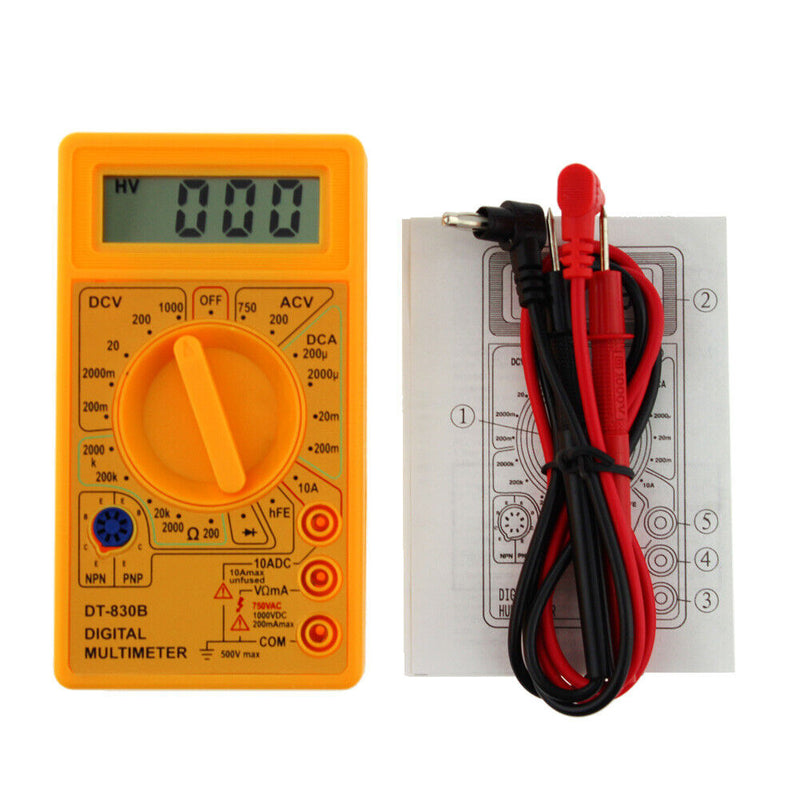 DT-830B LCD Digital Multimeter AC/DC 750/1000V Amp Volt Ohm Tester Meter